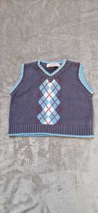 Kamizelka chłopięca sweterek dla chłopca 74