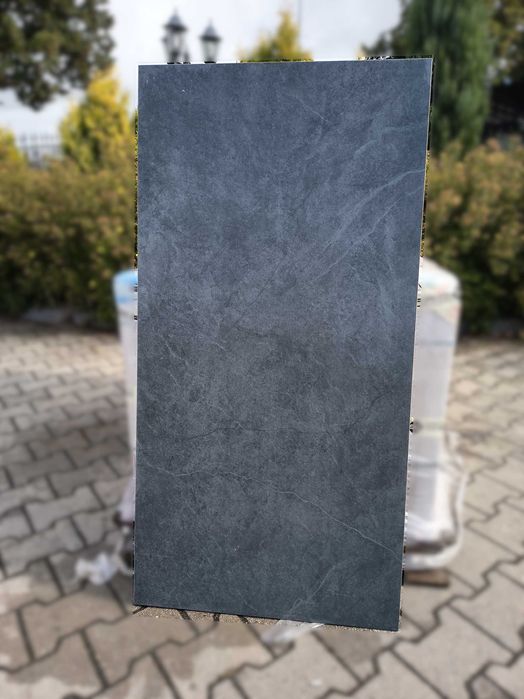 Okazja Tanie Płytki podłogowe gres Pizarra antracyt 120x60 Outlet