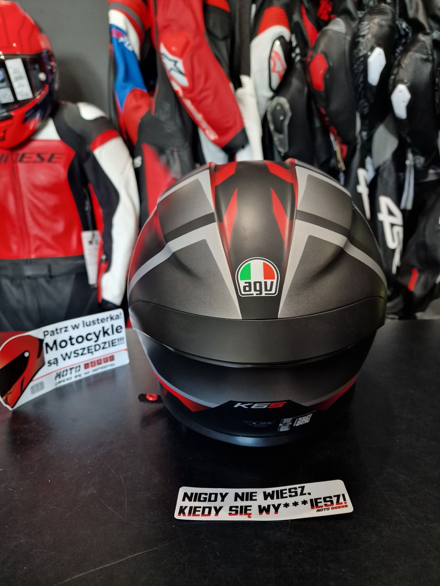 MotoSzafa Kask AGV K6 S KARVE MATT BLACK/WHITE/RED !gratisy!
