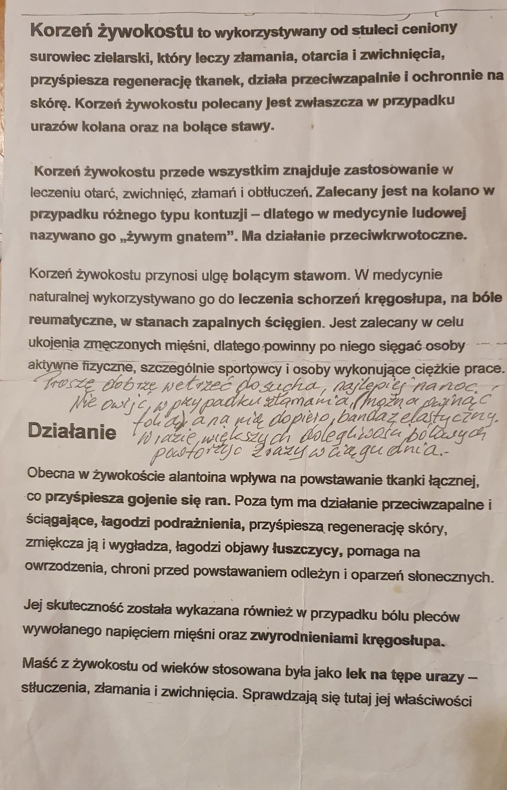 Maść Żywokostowa z kolagenem, odbudowa chrząstki stawów, kolan,łokci