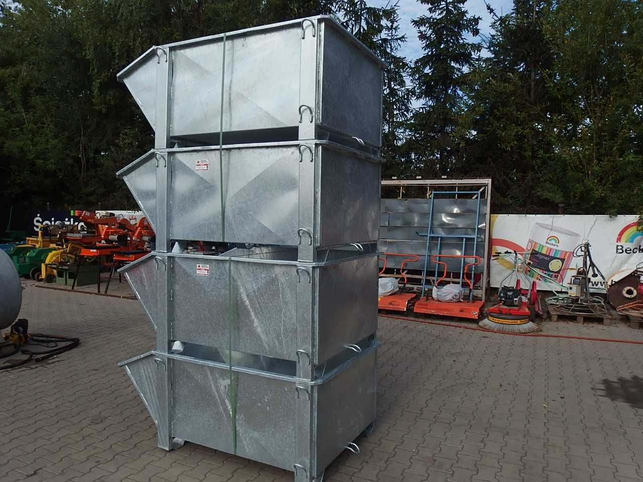 Pojemnik zbiornik dźwigowy EICHINGER 1000L ocynk kubeł dźwigowy gruz