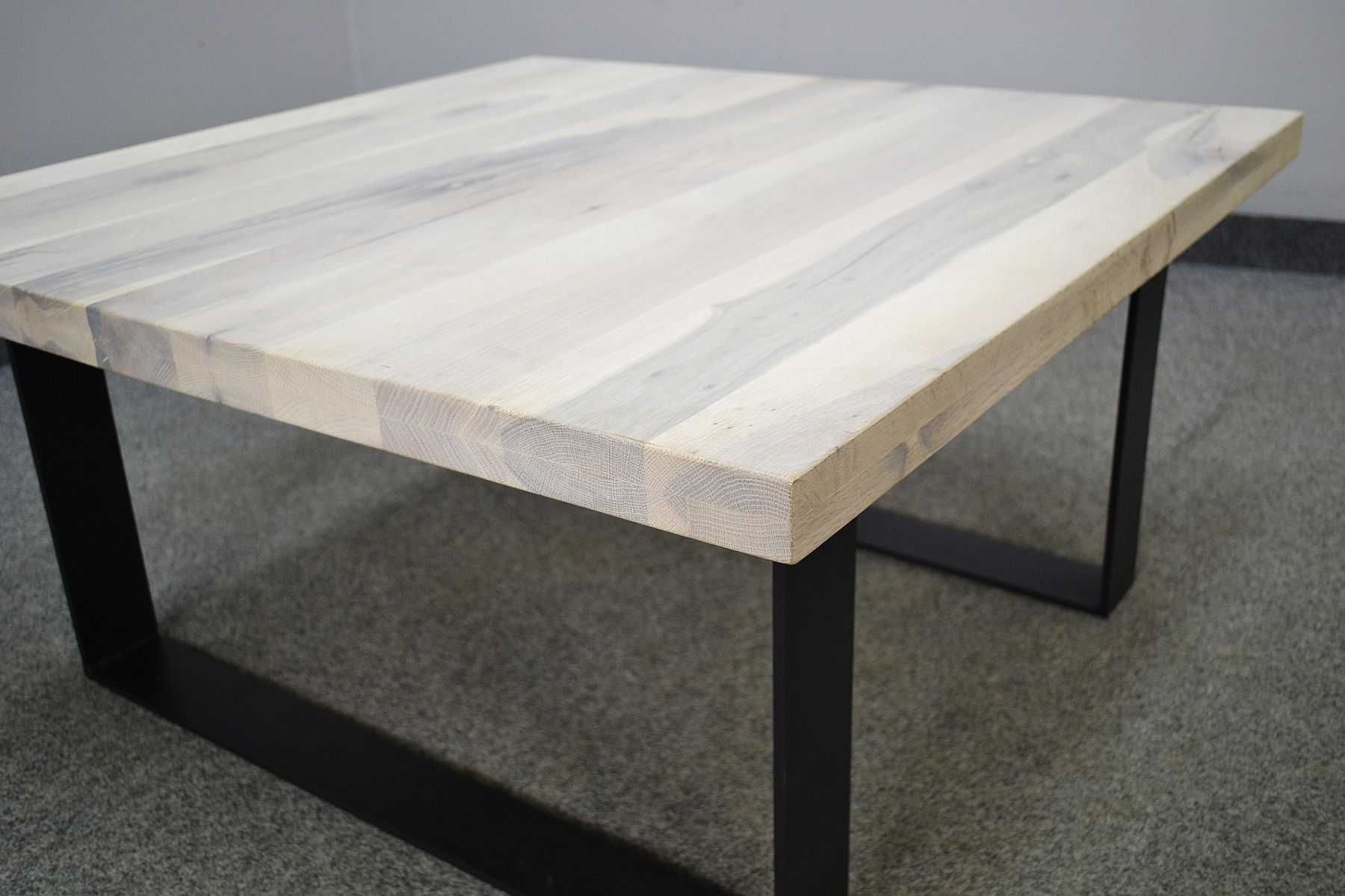 ŁAWA 90×90 cm, drewniana, dąb bielony, seria MONTREUX, II gat. -70%