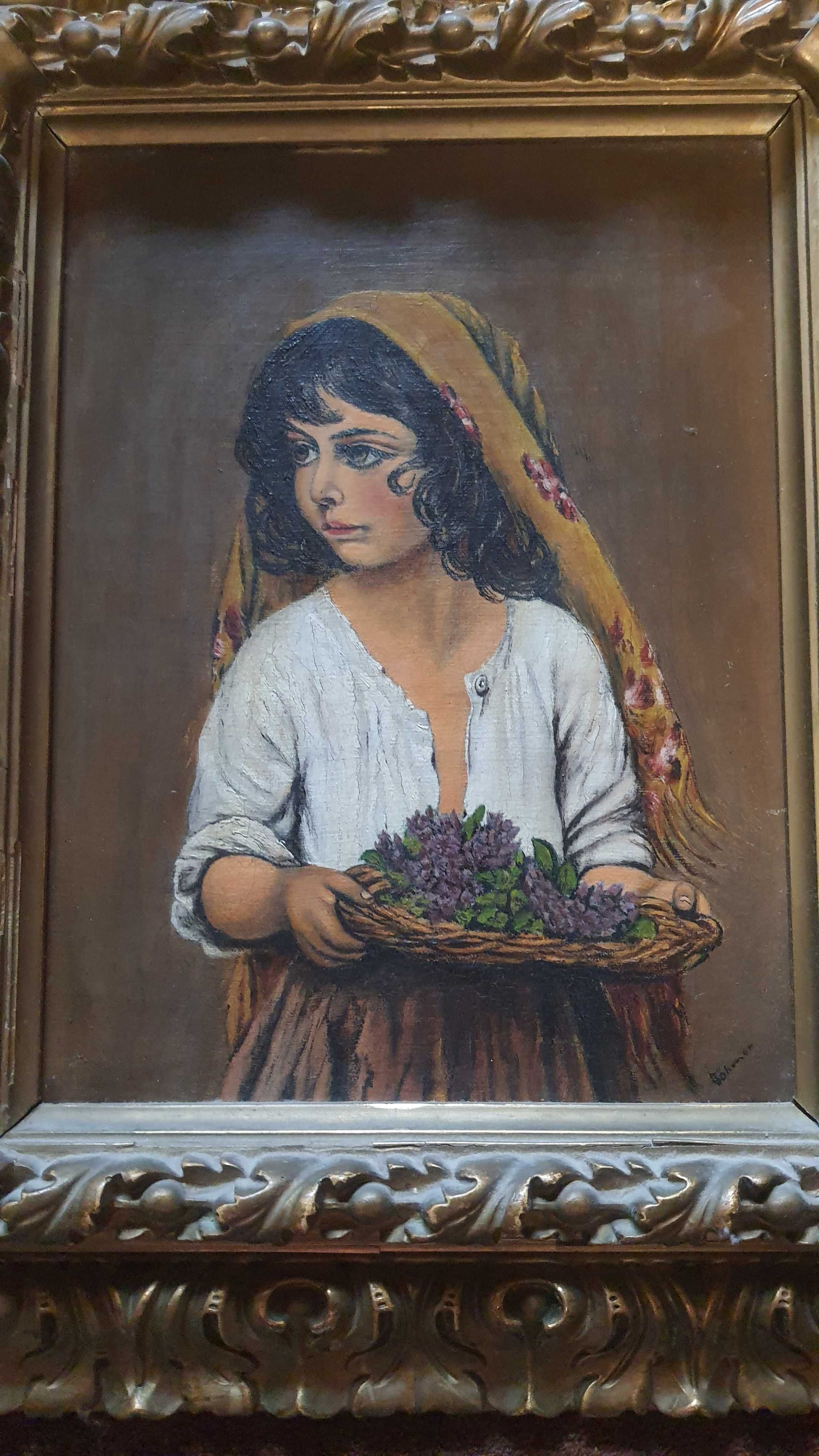 "Portret dziewczynki"  obraz olejny