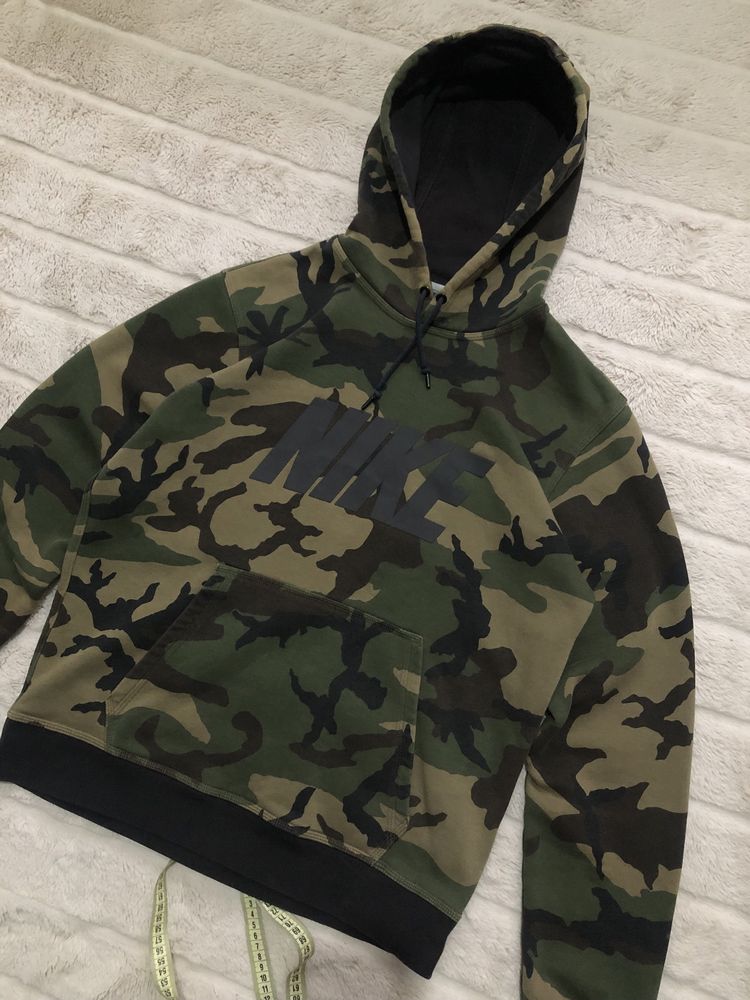 NIKE CAMO (M) Fleece Hoodie камуфляжное худи мужское хаки флис