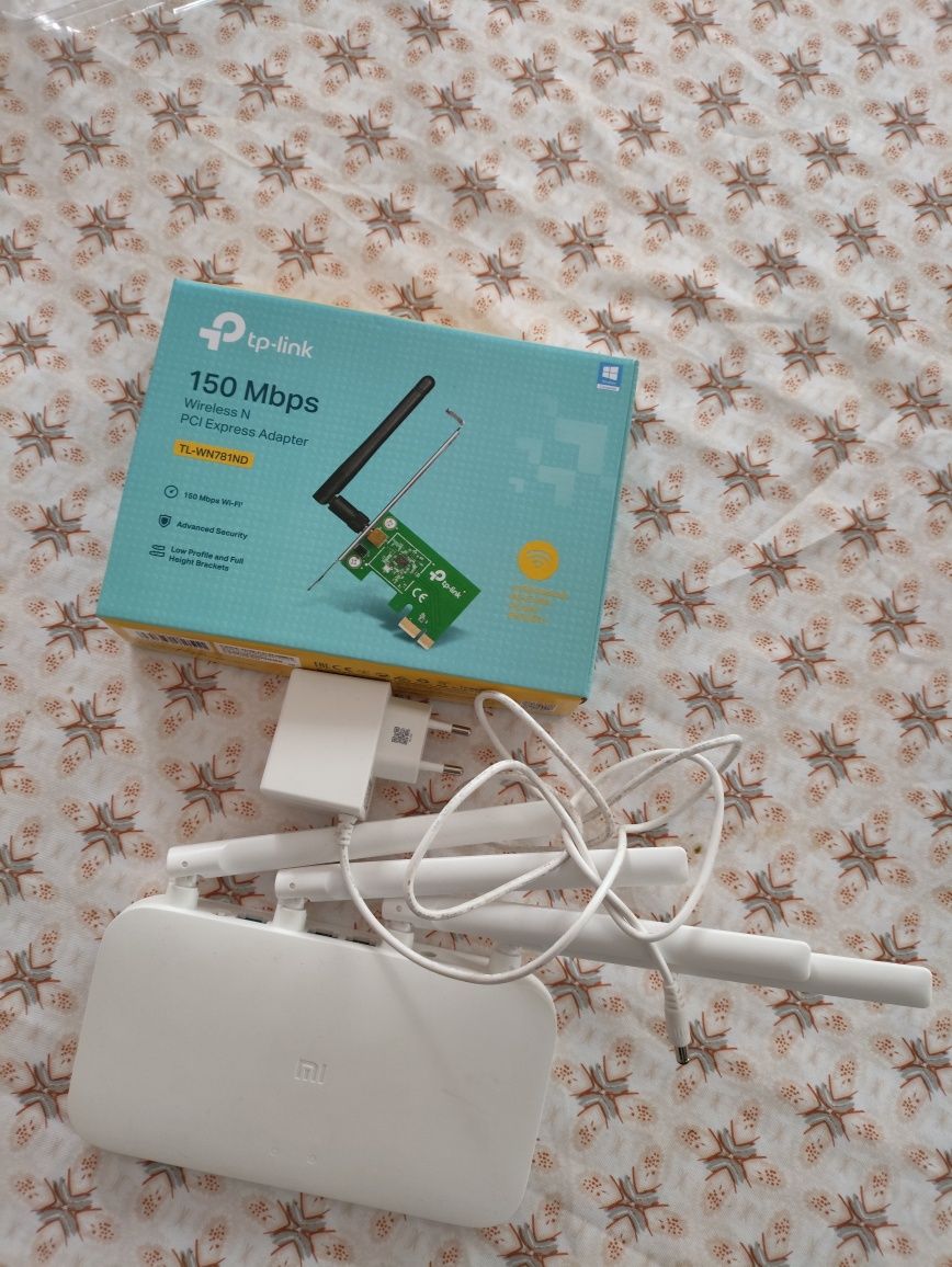 Router Xiaomi 4A e placa de rede TP-Link