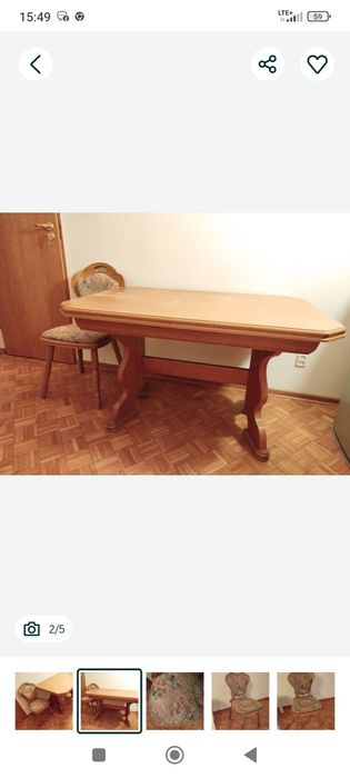 Stół dębowy+6 krzeseł