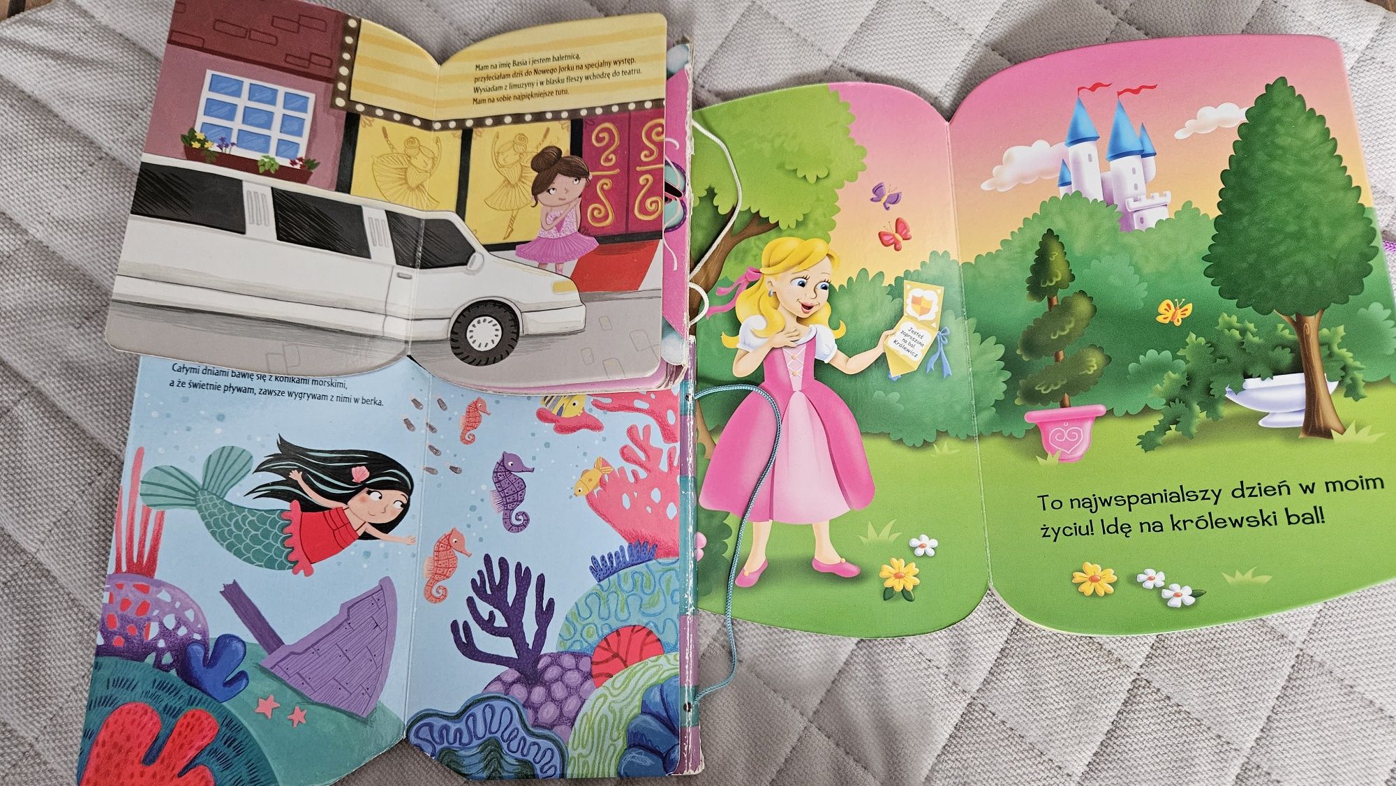 Zestaw 3 książeczek dla dziewczynki torebka księżniczki ,  baletnicy
