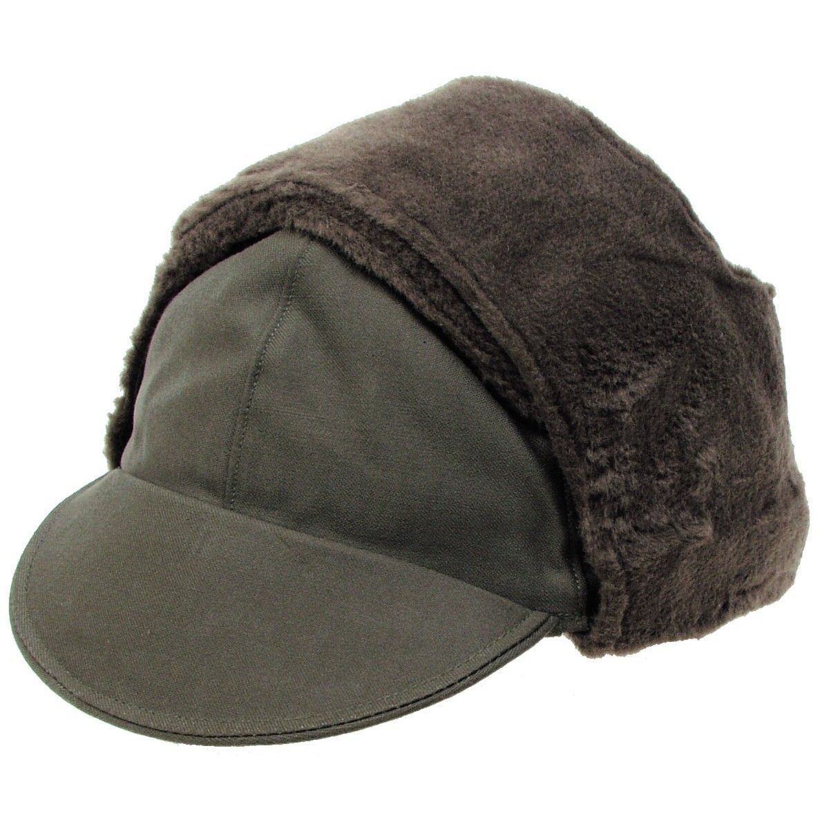 Niemiecka czapka zimowa wojskowa - oliwkowa 60