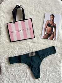 Victoria’s Secret nowe majtki M zielone shone strap bawełna metka logo