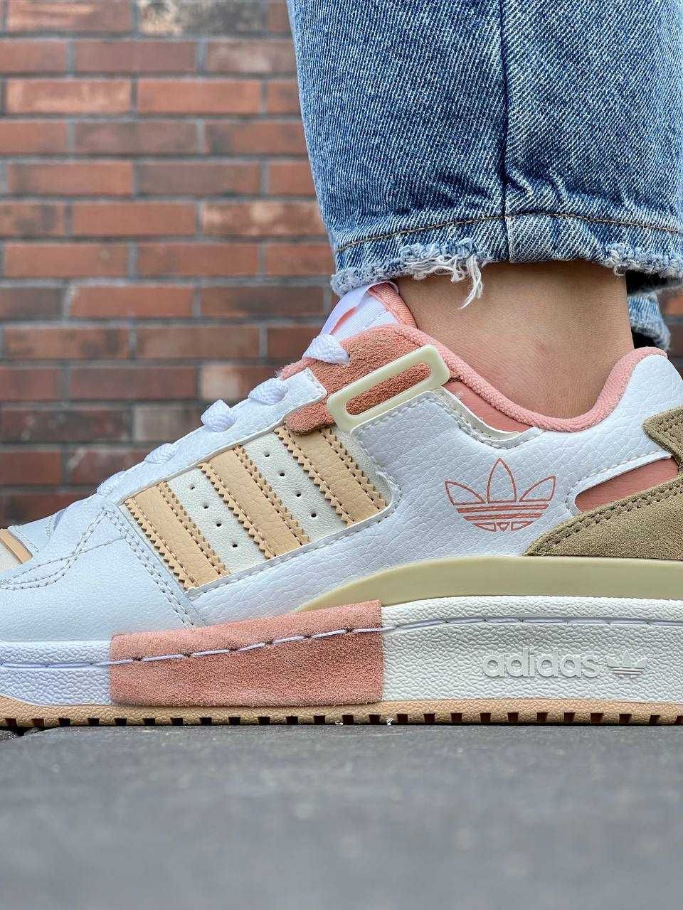 Жіночі кросівки Adidas Forum Exhibit Low White Orange  (36-40 р.)