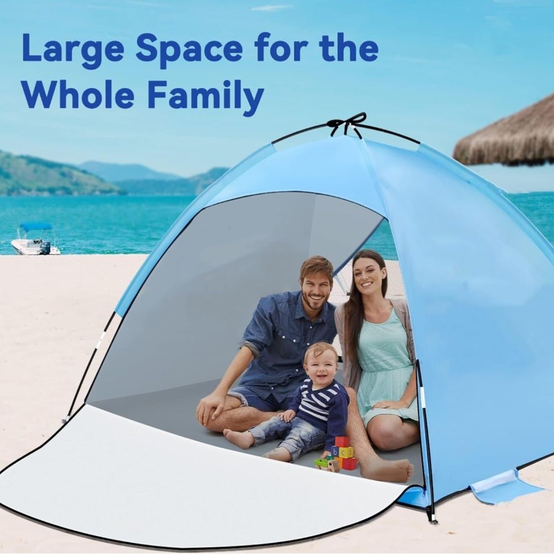 Namiot plażowy dla 2-3 osób z ochroną UV UPF 50+