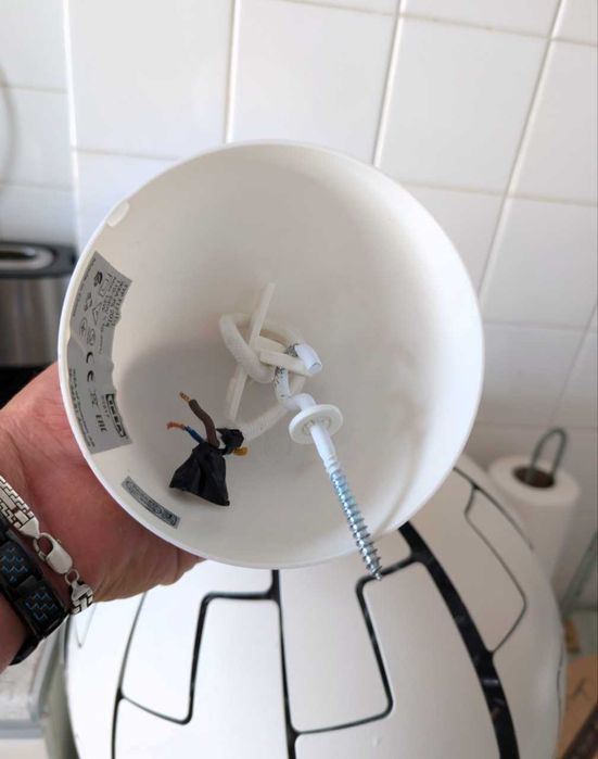 Candeeiro do teto, bola transformer.