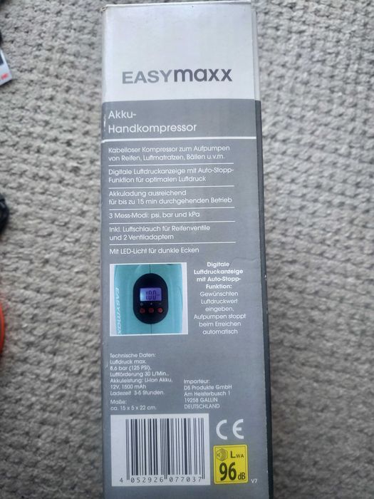 Kompresor ręczny Akku Easymaxx