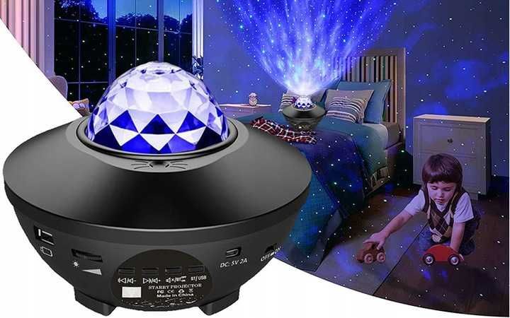 PROJEKTOR GWIAZD rzutnik nieba laser lampka GŁOŚNIK BLUETOOTH pilot