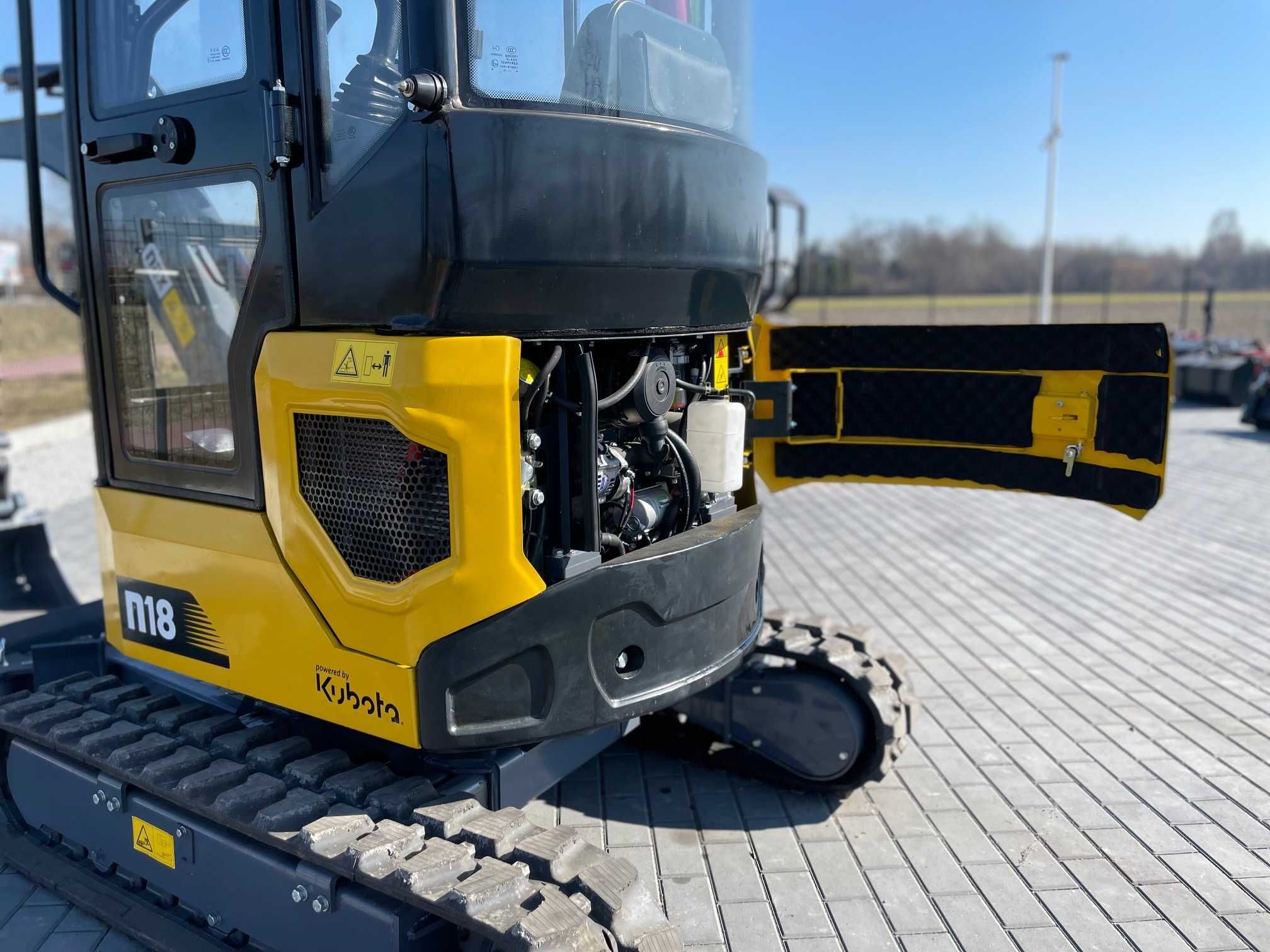 NEX N18 silnik KUBOTA minikoparka 3 łyżki szybko i złącze hydrauliczne