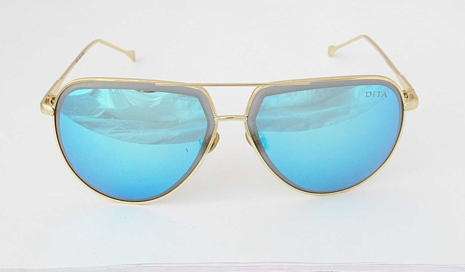 Damskie modne okulary przeciwsłoneczne lustrzanki niebieskie