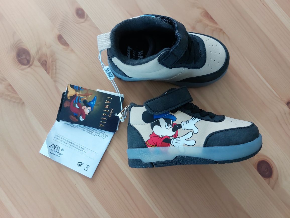 Zara botki buty trzewiki wiosenne  mickey miki chłopięce świecące 21