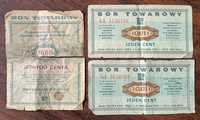 Bon towarowy Pewex 1 cent 1960/1969 3szt