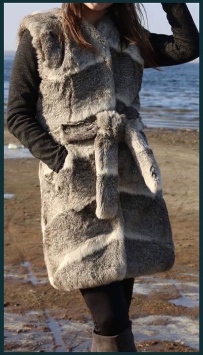 Меховая жилетка. Натуральный кролик.