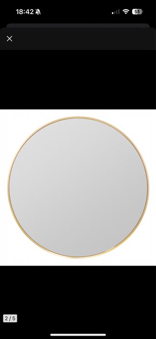 Lustro LED okrągłe 70cm złote w aluminiowej ramie