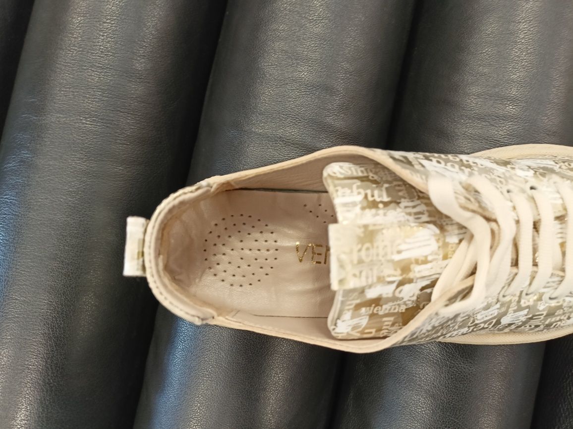 Buty na platformie skóra naturalna