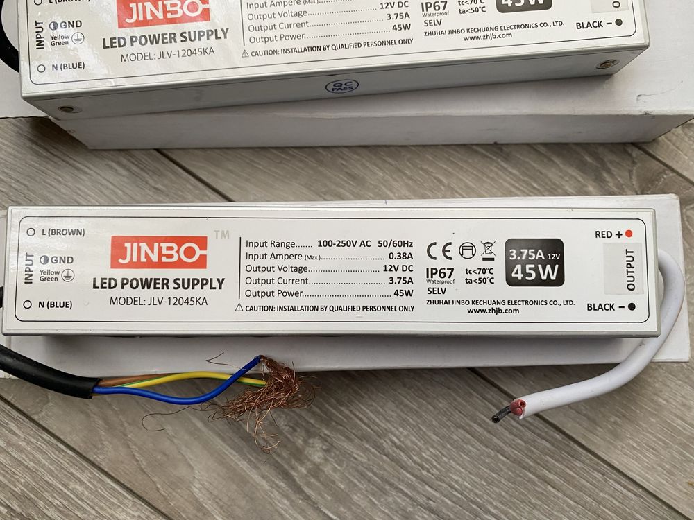 Блок живлення Jinbo для світлодіодноі стрічки 12В 45W новий