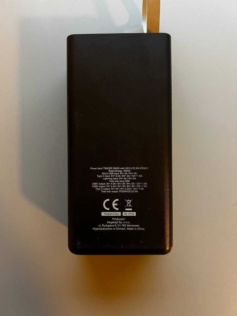 Powerbank TRACER Magni 50000 mAh QC3.0 + PD + SCP + Vooc 22.5 Czarny