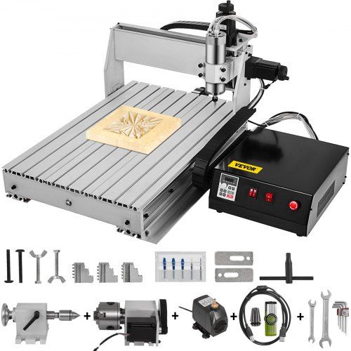 Máquina de Gravação CNC de 4 Eixos 6040 com Eixo de Cromo