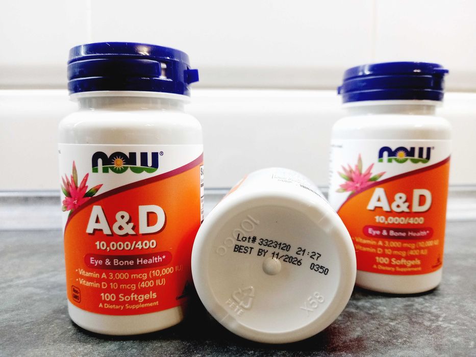 Now Foods, A&D (100 капс.), витамины А+D3, вітаміни А+D3