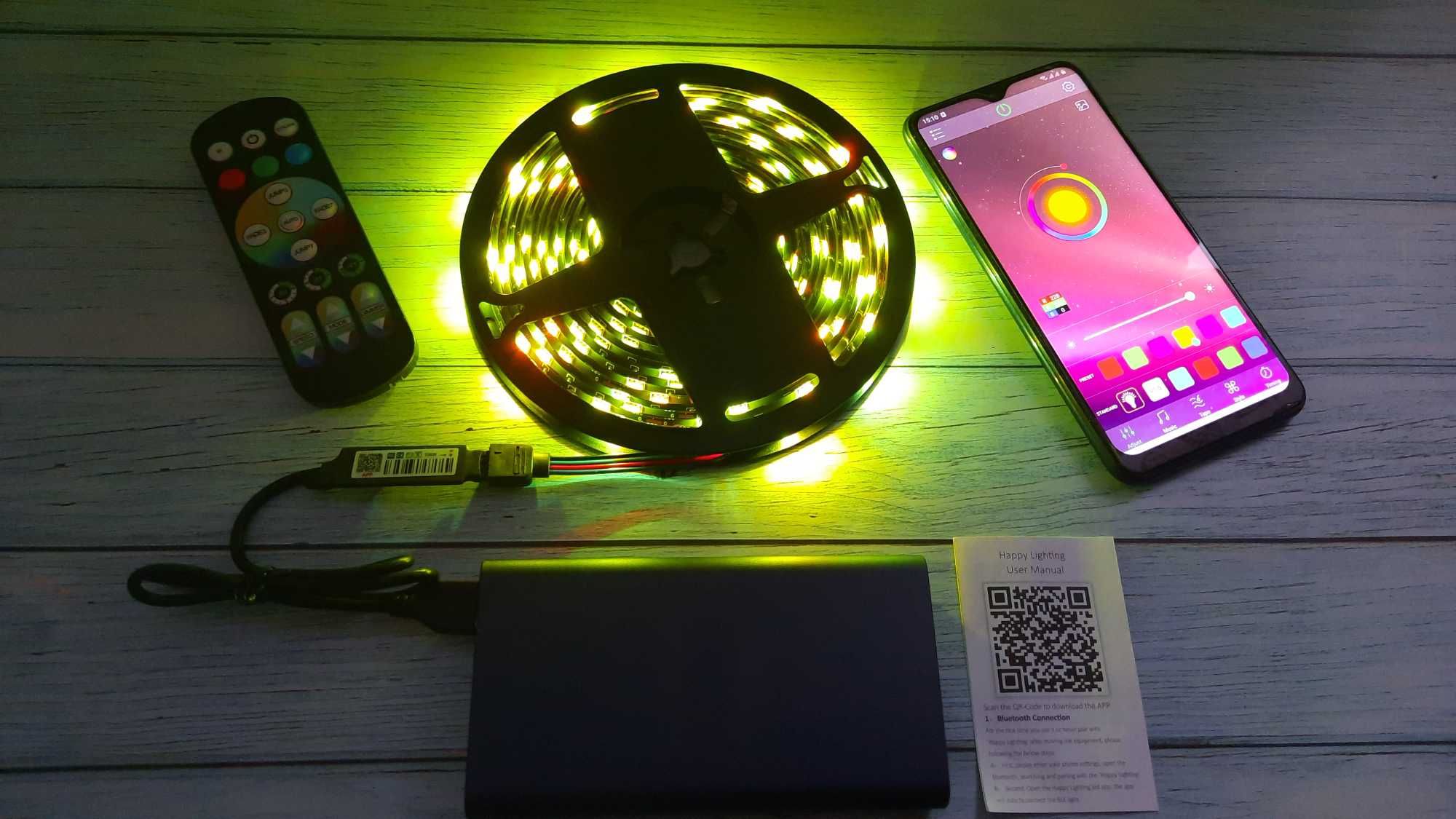 Комплект Светодиодная лента 5м RGB LED 5050 управление Bluetooth USB 3