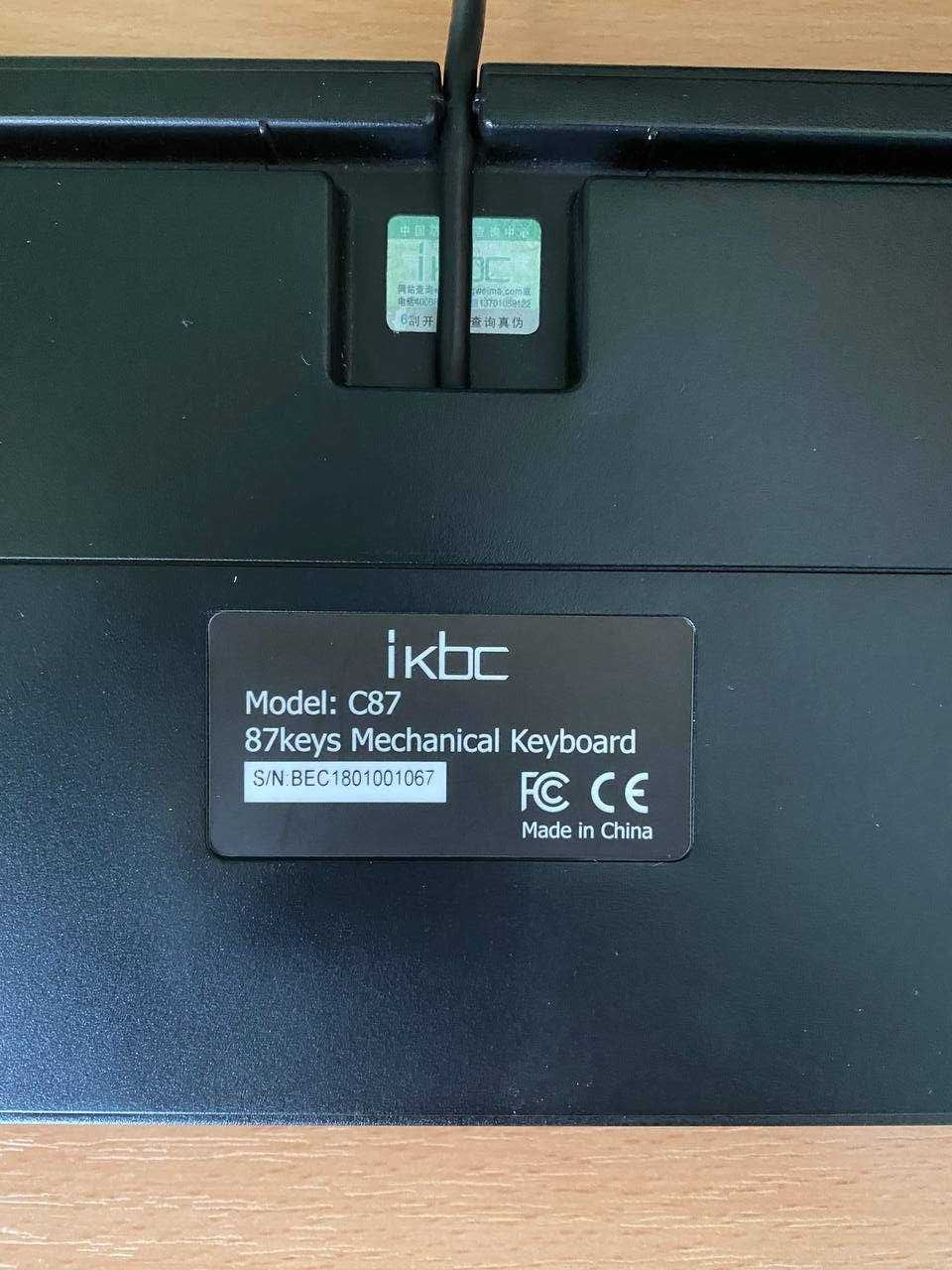 Клавіатура механічна tkl ikbc c87 cherry mx blue 80%