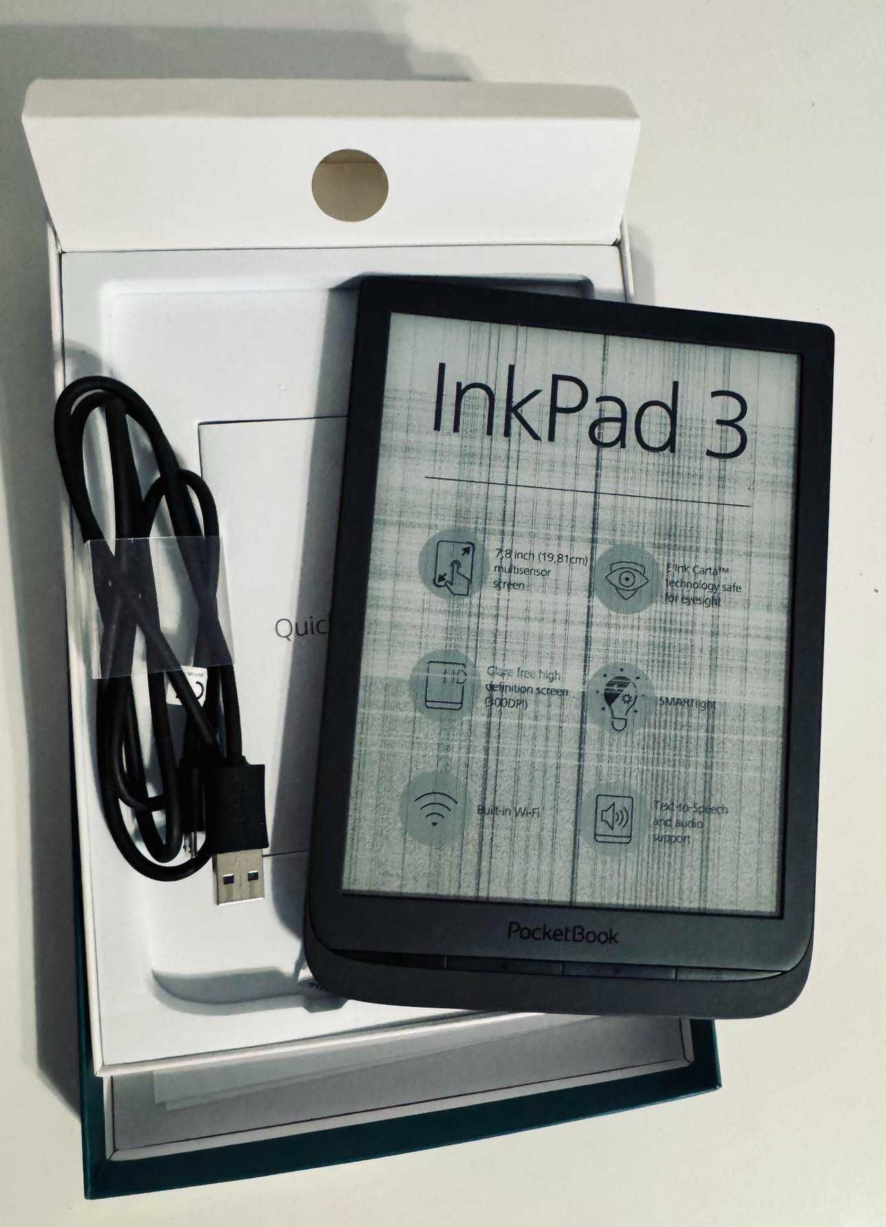 Czytnik PocketBook InkPad 3 7.8 cala komplet uszkodzony wyświetlacz