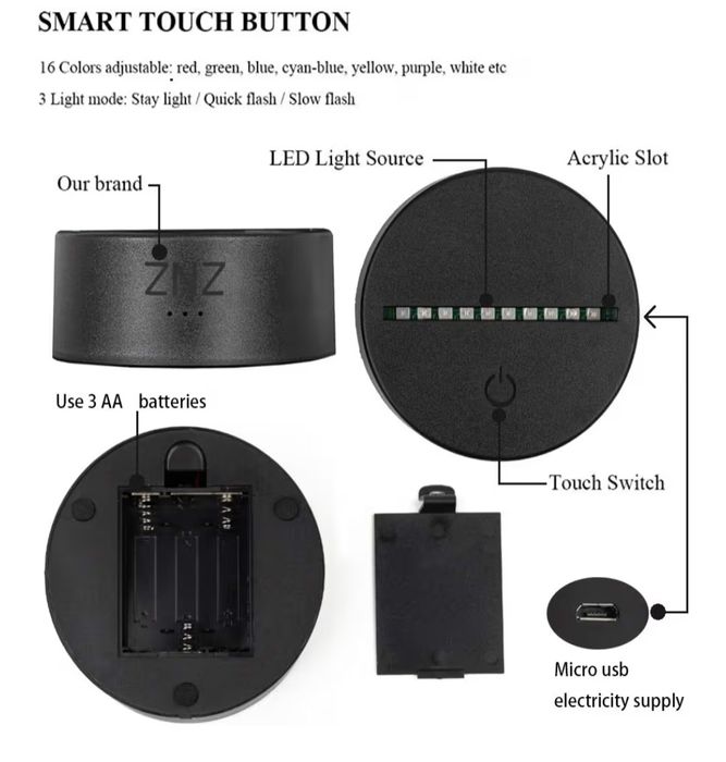Lampada 3D starwars luz presença