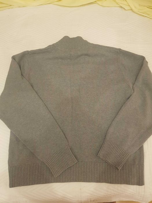 Sweter ze stuka na suwak szary Tommy hilphiger