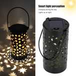 Patio ogrodowe Żelazna pusta lampa słoneczna LED Wodoodporna lampa