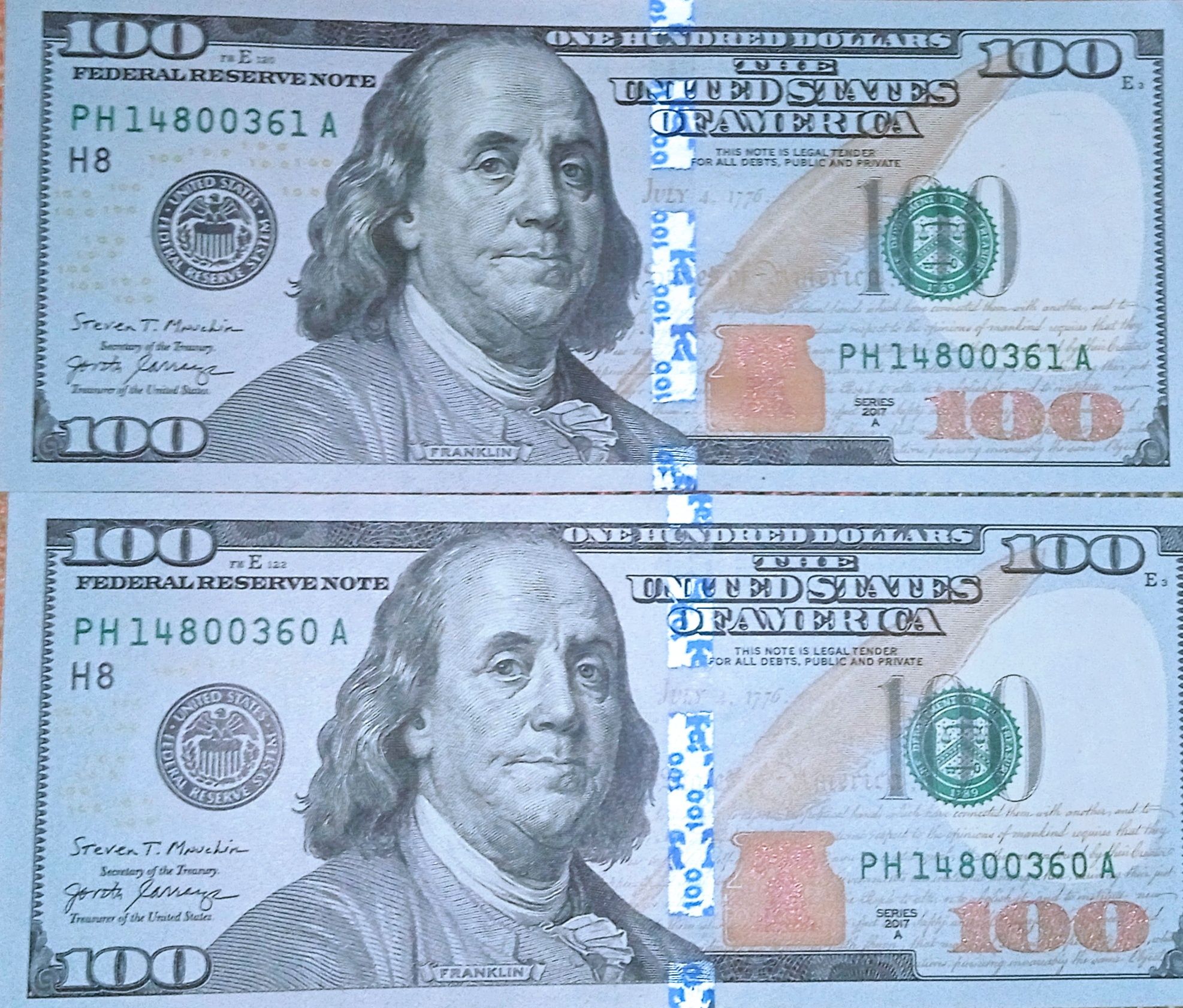 Банкноти в 100 доларів