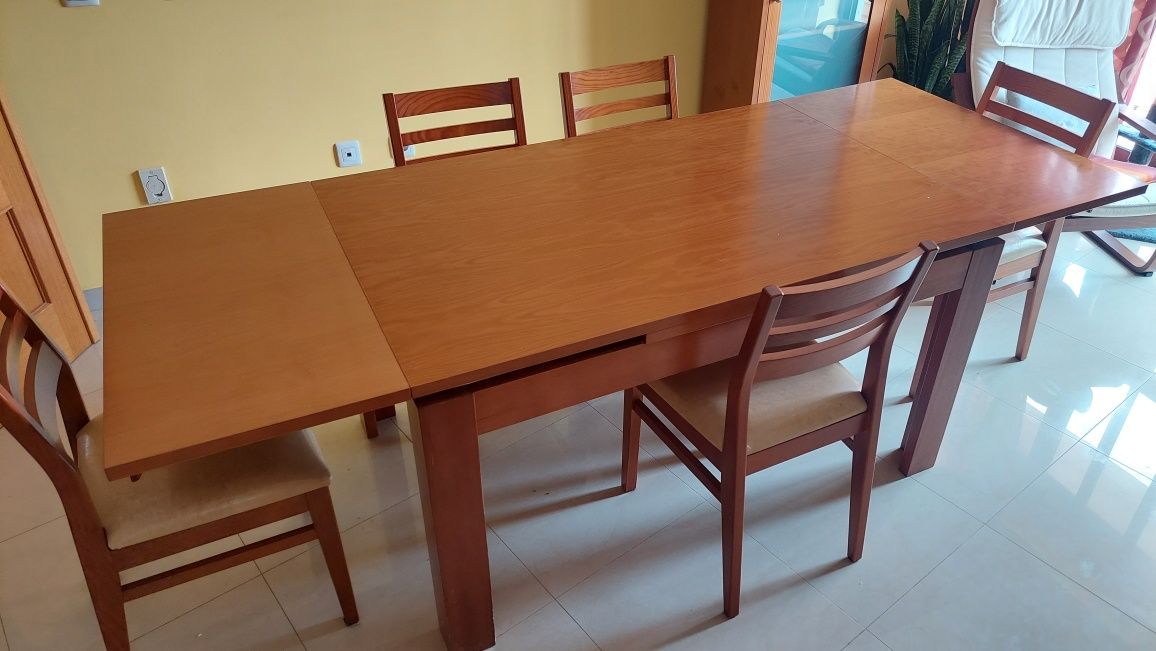 mesa jantar madeira extensível