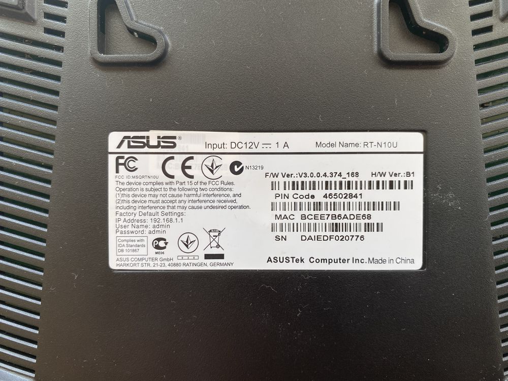 Роутер ASUS RT-N10U нерабочий