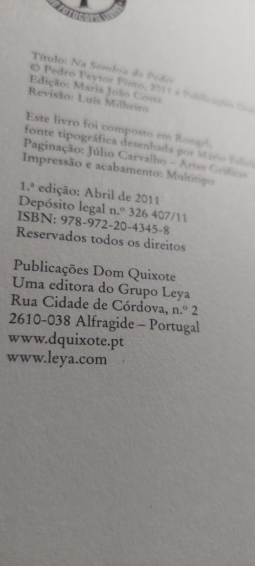 Na Sombra do Poder - Pedro Feytor Pinto