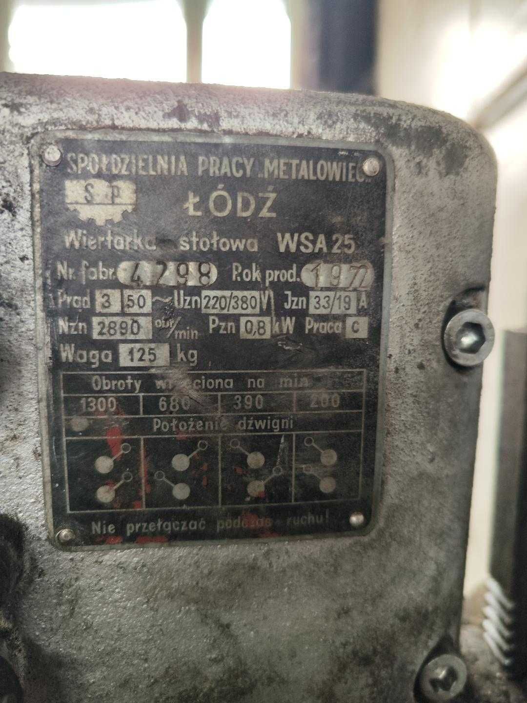Wiertarka stołowa kolumnowa WSA 25 WSA25