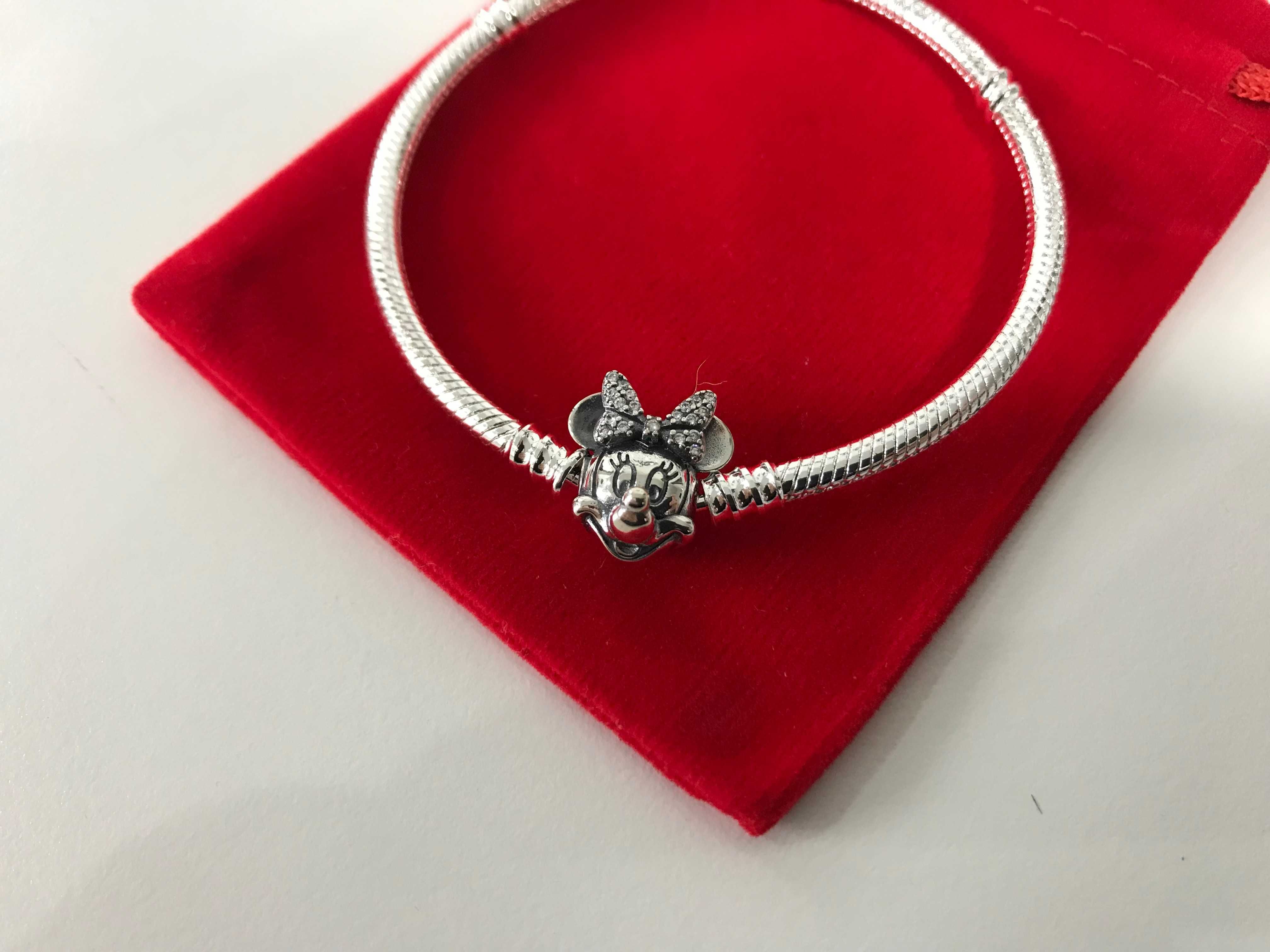 Pulseira Disney Minnie Pandora em Prata de Lei S925 Nova