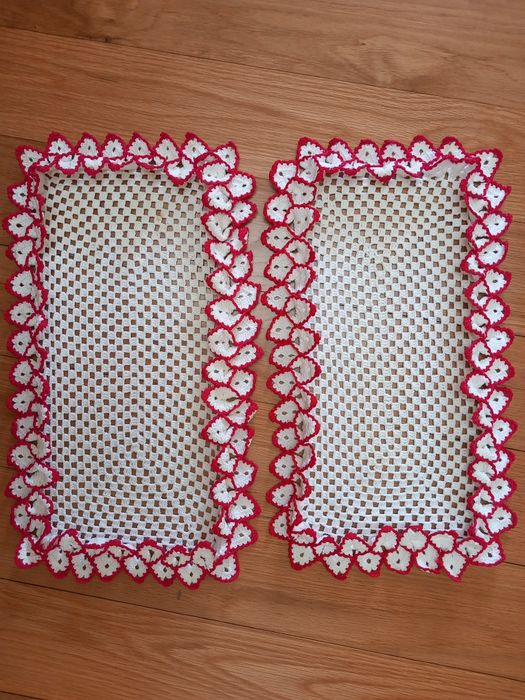 Conjunto de naperons vintage, em crochê