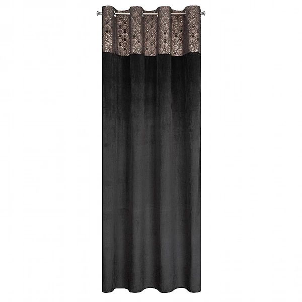 Zasłona Welurowa na Przelotkach 140x250 Dekoracyjna Agnes Czarna