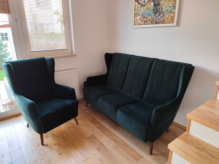 Sofa + fotel + 2 x pufa Tino Gala Colezzione Mebloo