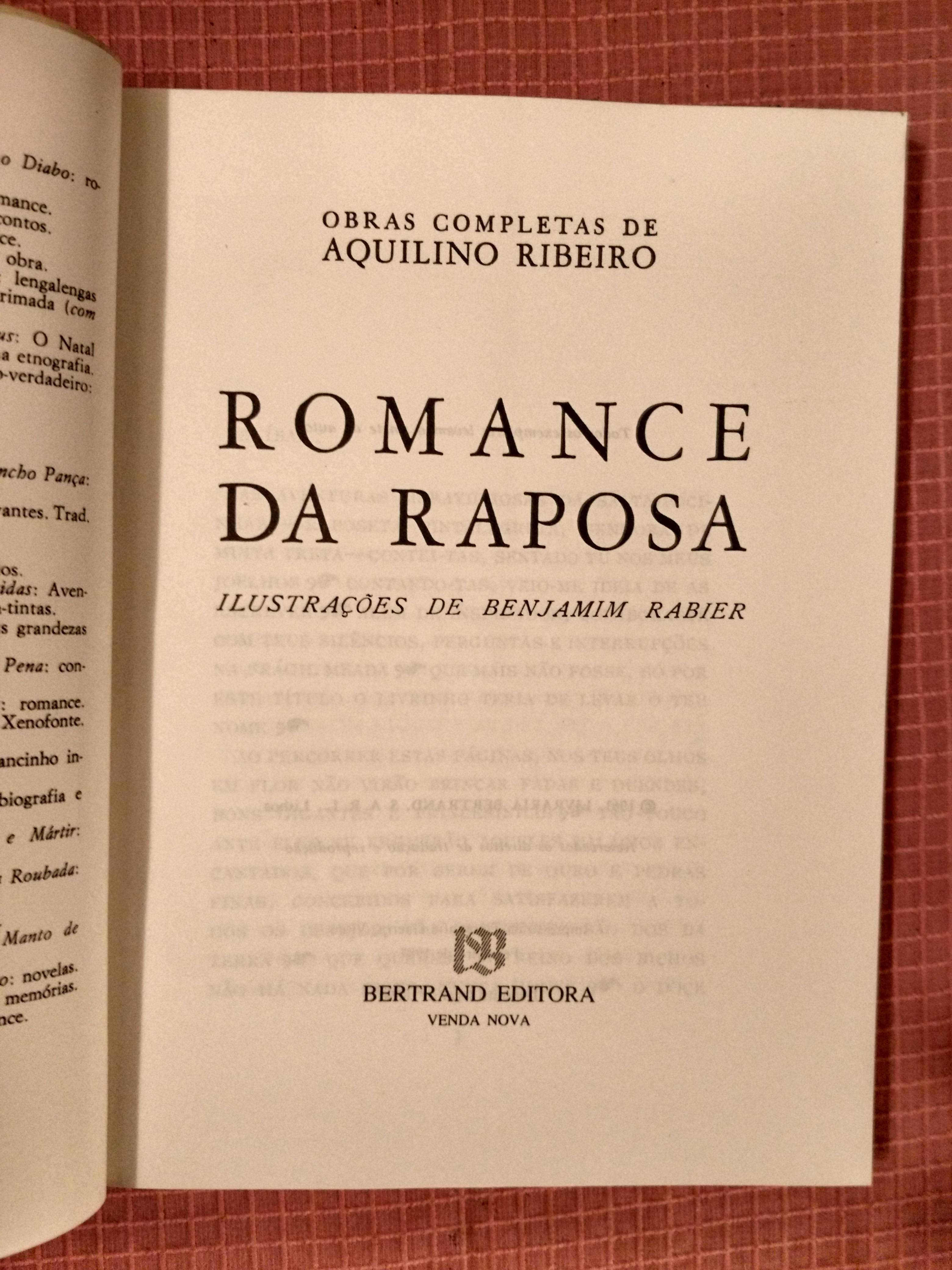 ROMANCE DA RAPOSA - Aquilino Ribeiro - Ano de 1987