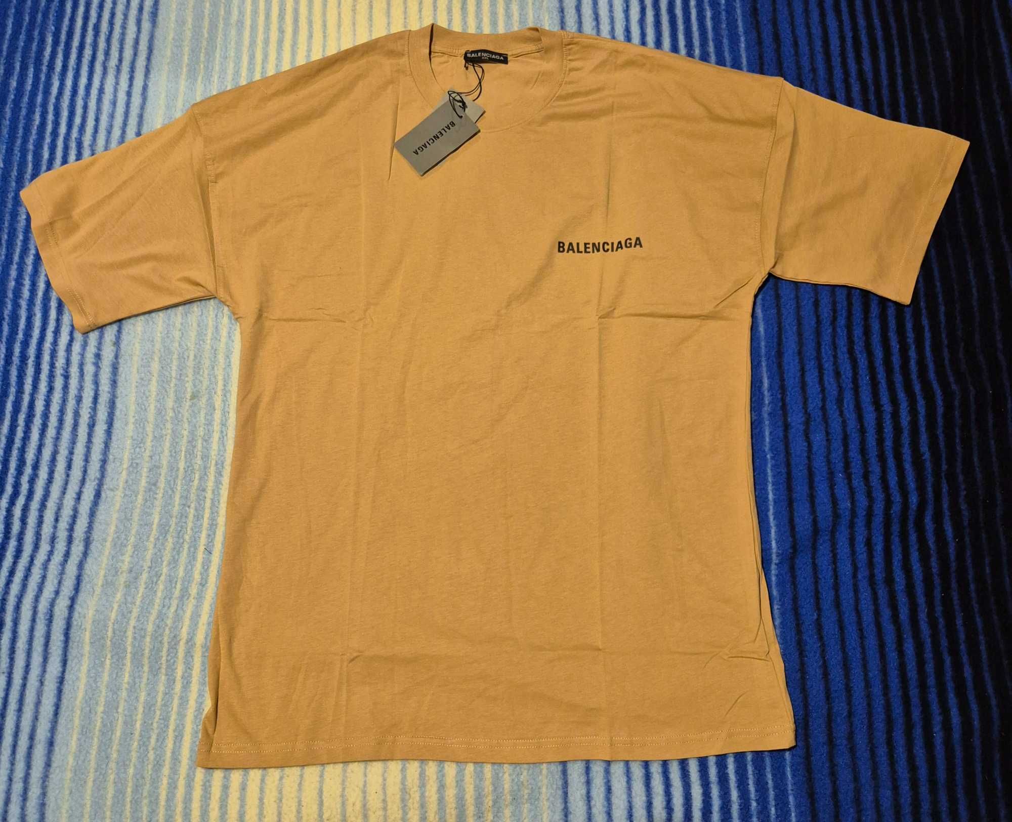 Nowa beżowa koszulka tshirt krótki rekaw Balenciaga Paris OVERSIZE XXL