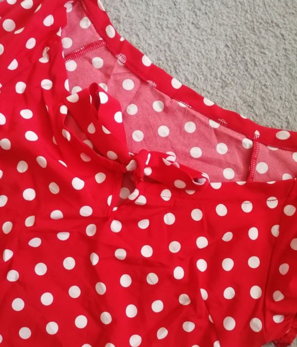 Czerwona damska sukienka w groszki kropki SM nowa
