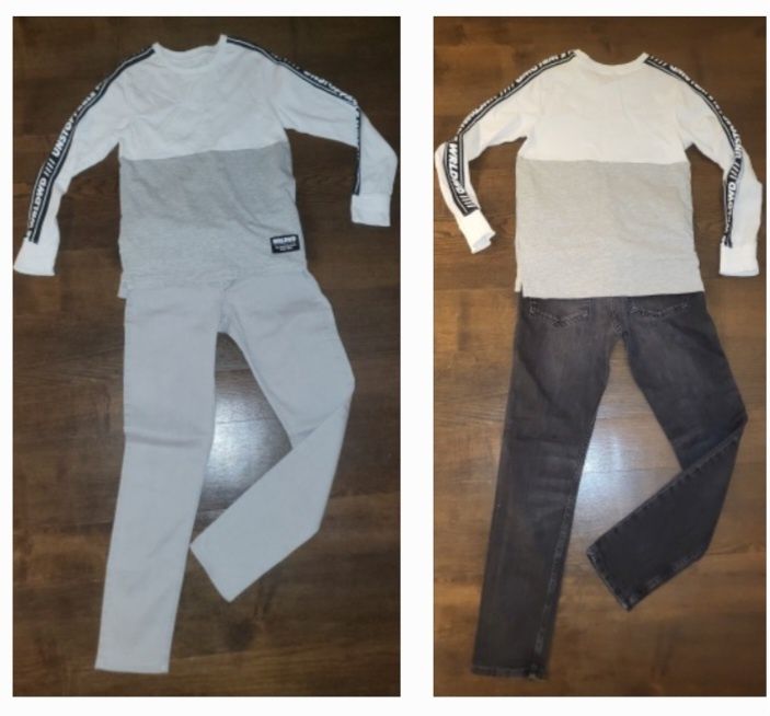 Spodnie jeansowe H&M 152cm 2 sztu GRATIS bluzkaki