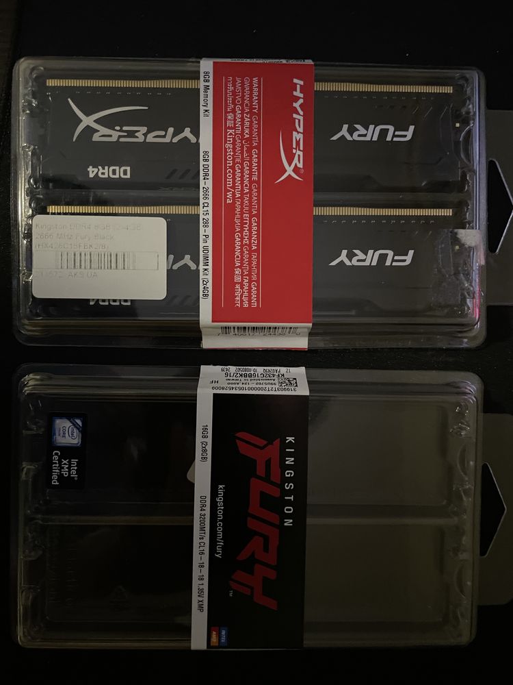 Оперативная память Kingston Fury HyperX 2x4 kit