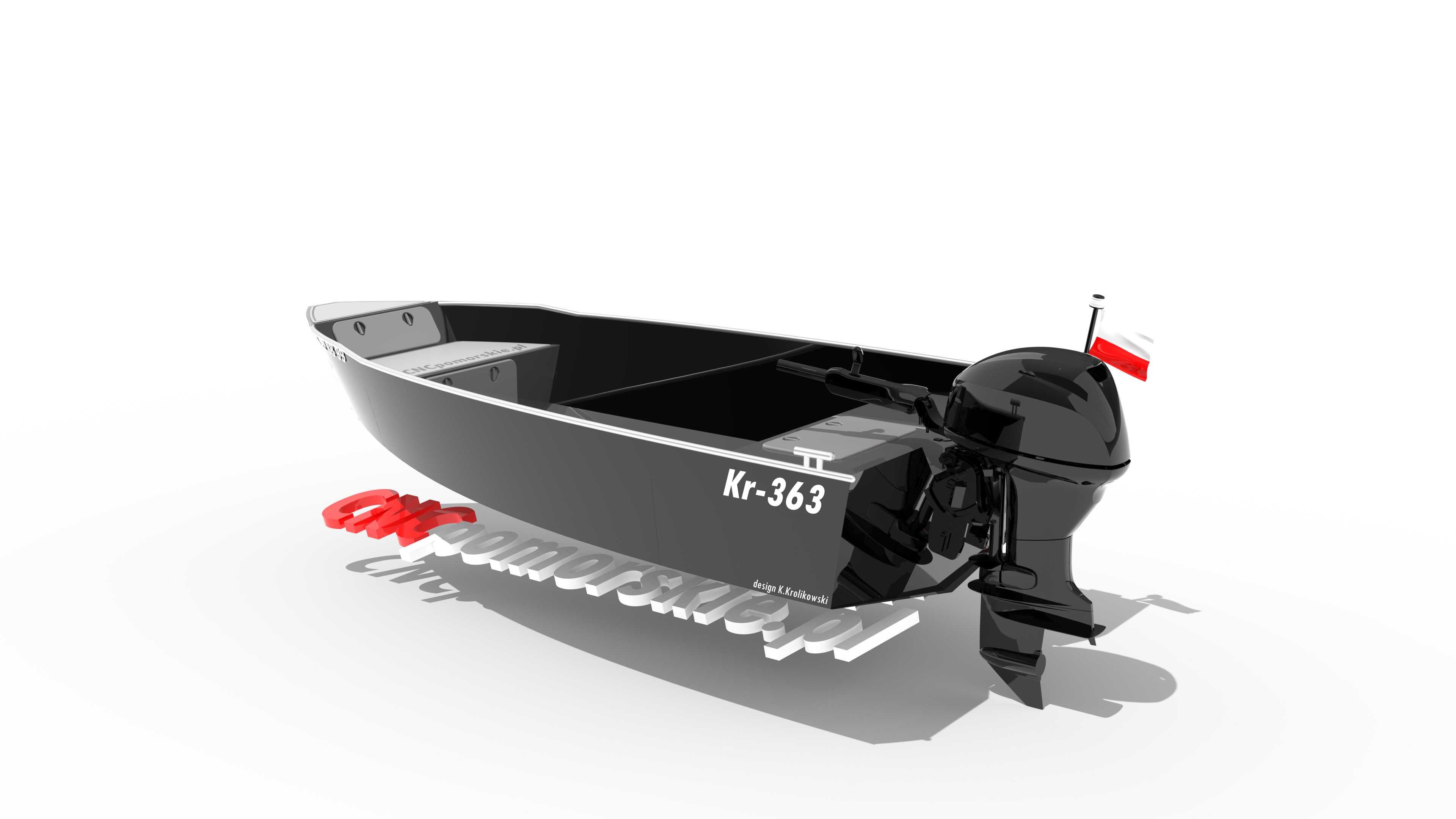 Kr-363 łódź aluminiowa wędkarska wykroje łodzi NOWY MODEL CNCpomorskie